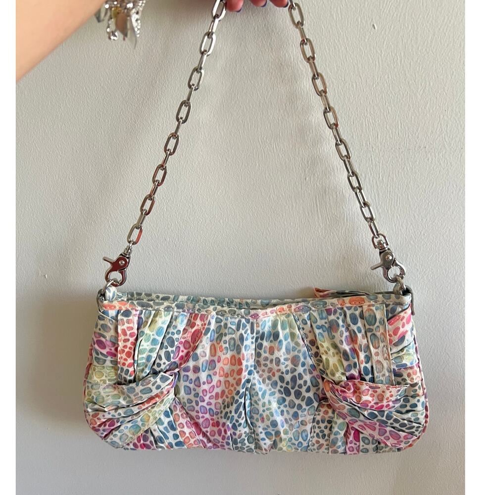 Sondra Robert SR2 Multi Color pastel giraffe print Y2K chain shoulder bag